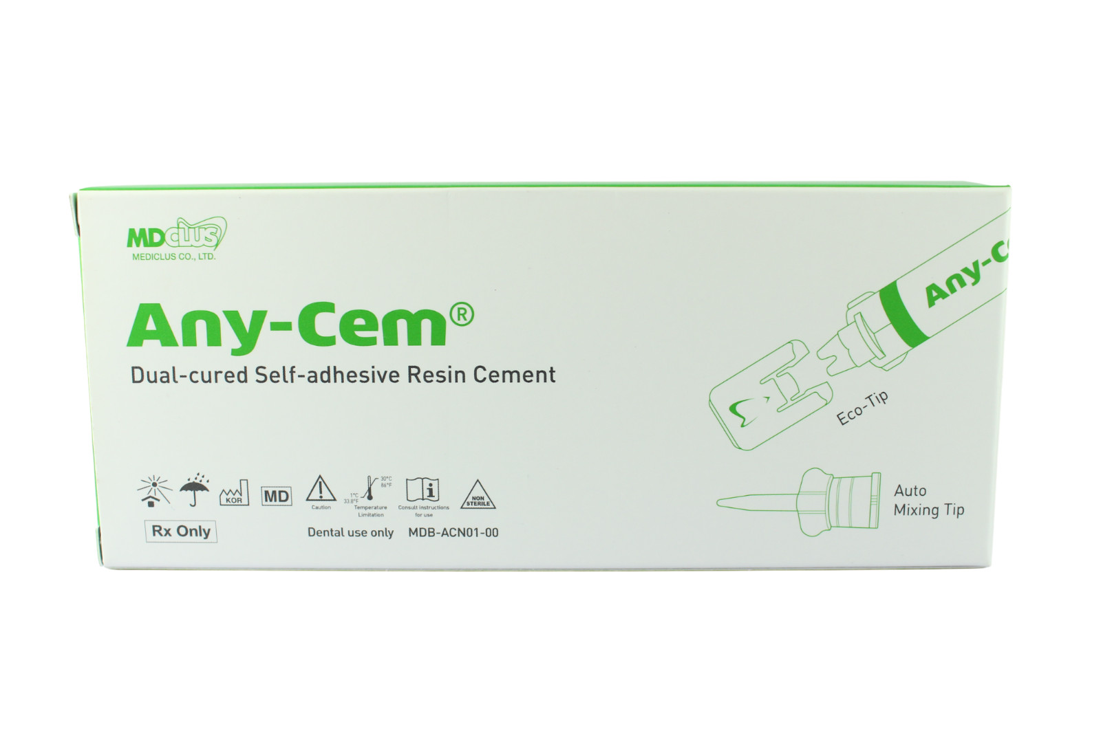 x1 MEDICLUS Any-Cem Dual Cure Resin Material 6g Automix Syringe & 10 Tips