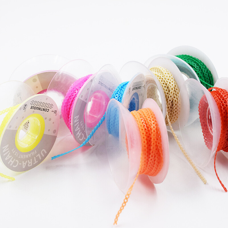 Dental Ortho Elastic Power Chain Rubber Bands Long/Short/Continuous 44 Colors