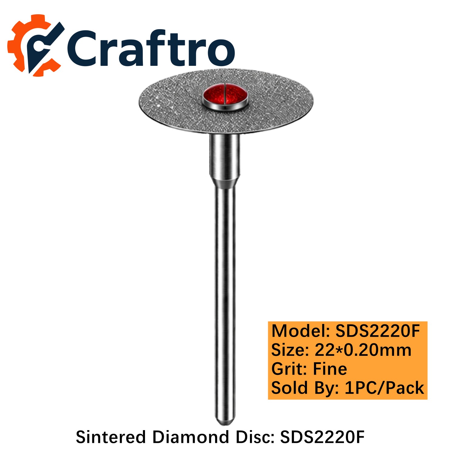 Dental Sintered Diamond Cutting Disc HP2.35mm For Handpiece Fine/ Medium Grit