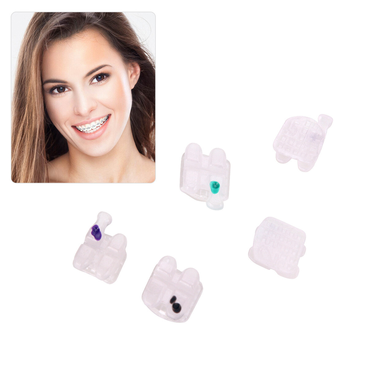 Dental Ortho Monocrystalline Sapphire Brackets /Ceramic Braces Roth MBT 022 /018
