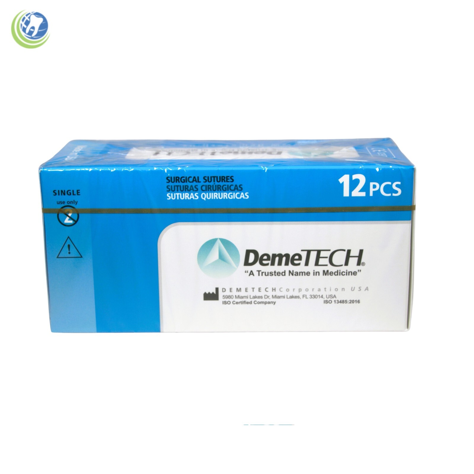 Dental Surgical Suture 4-0 Metric Silk Non-absorbable USP 12/pack DemeTech
