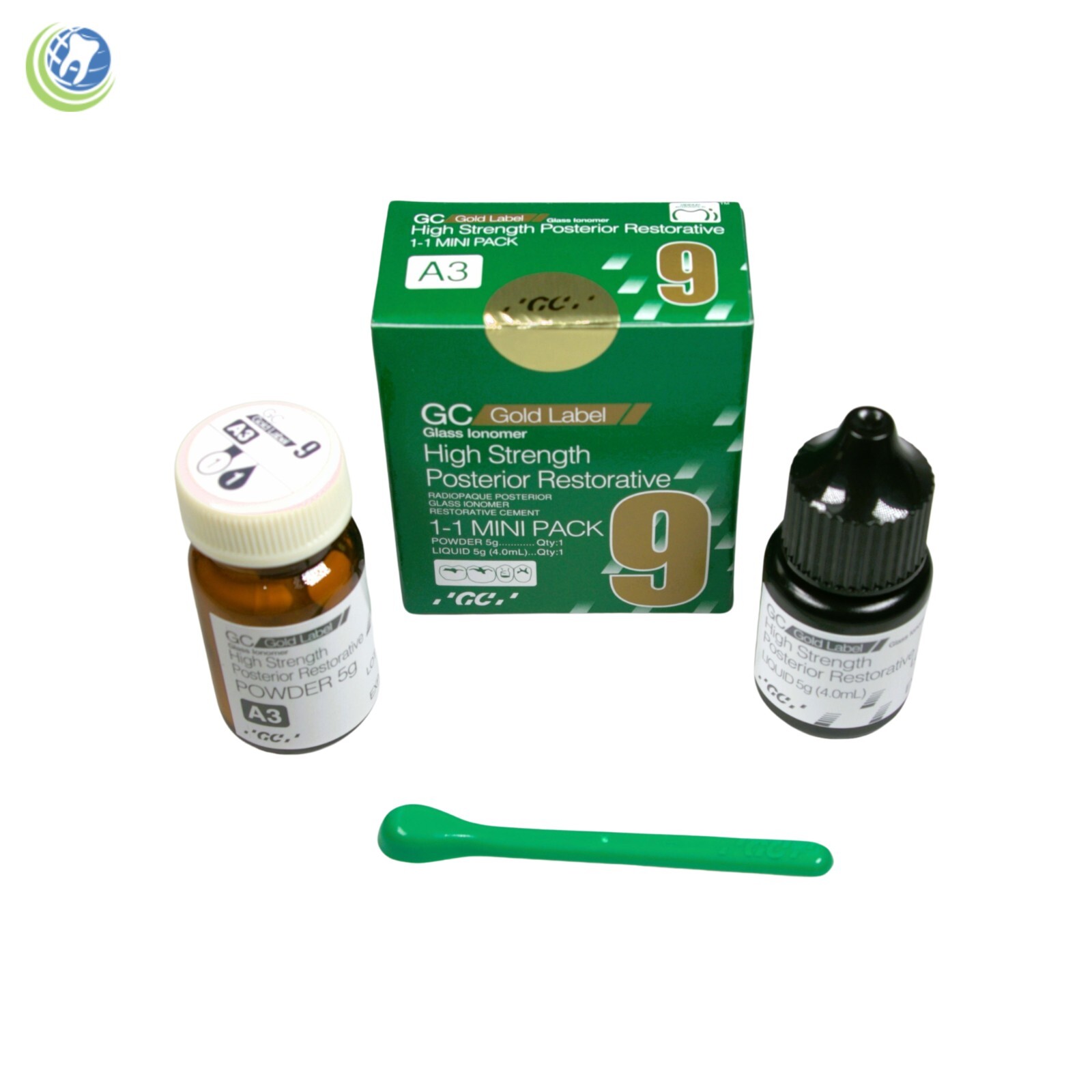 GC Fuji IX Gold Label 9 High Strength Mini Pack Dental GI Radiopaque PosteriorA3