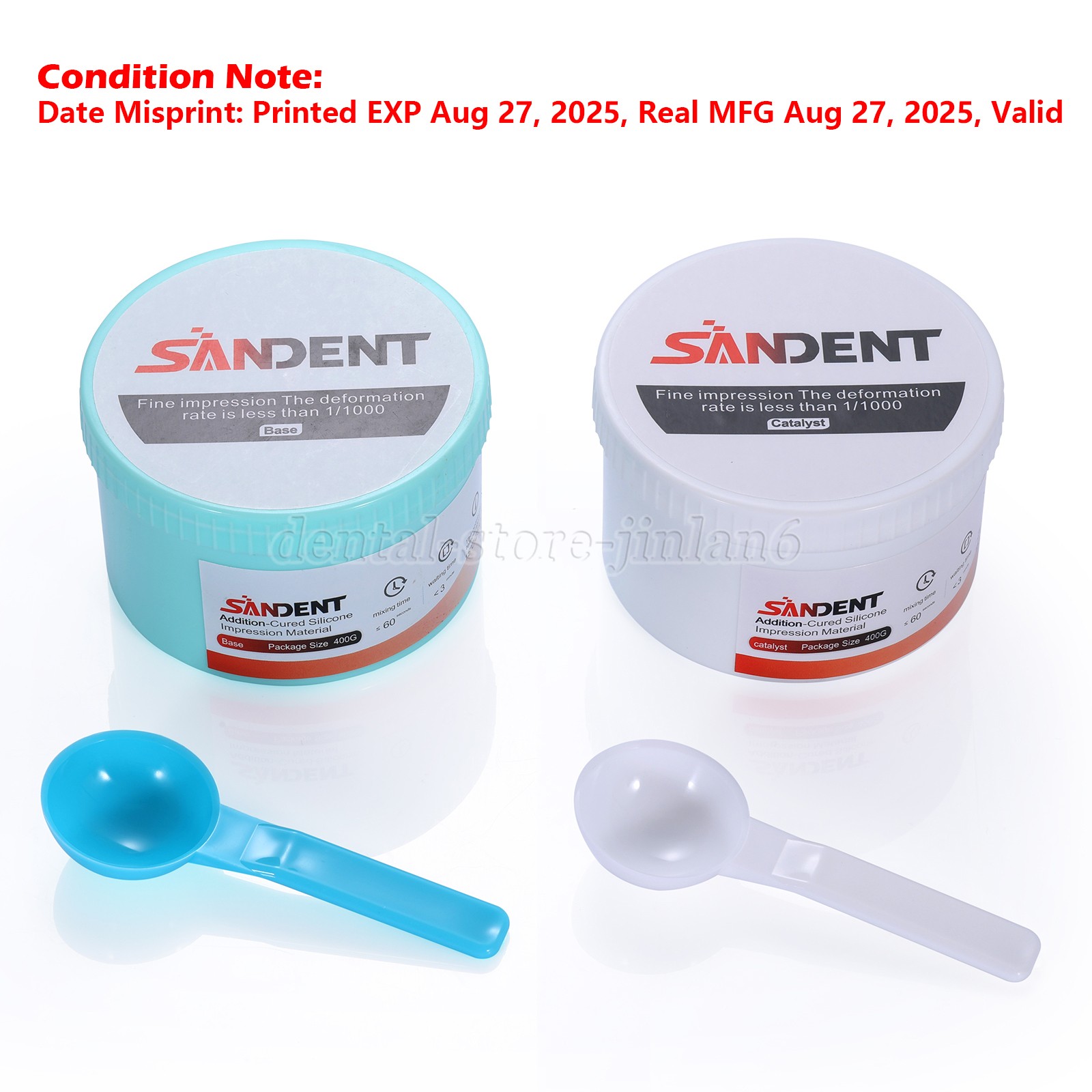 Dental Putty Fast Set PVS VPS Impression Material Base 2 x 400 ml