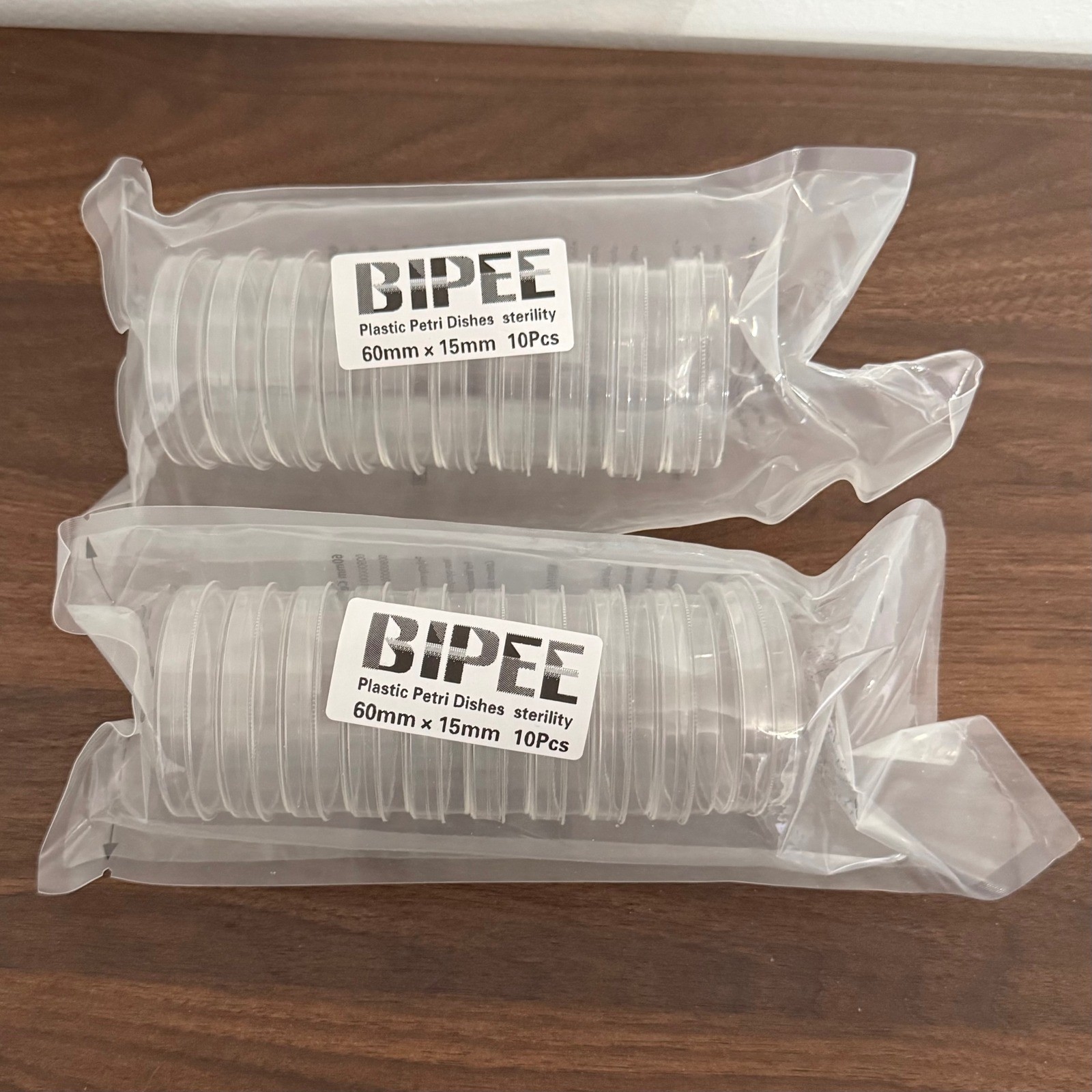 Bipee Petri Dishes Lab Supplies 60mm Clear New 20 Count Sterile Polystyrene