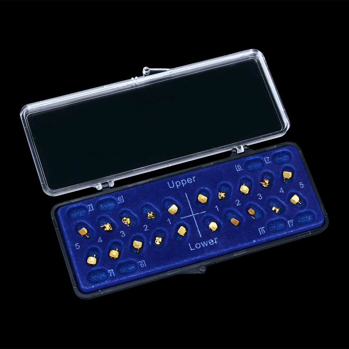 20pc Dental Orthodontic Metal Brackets Braces 24K Gold Plated Roth.022 3 4 5Hook