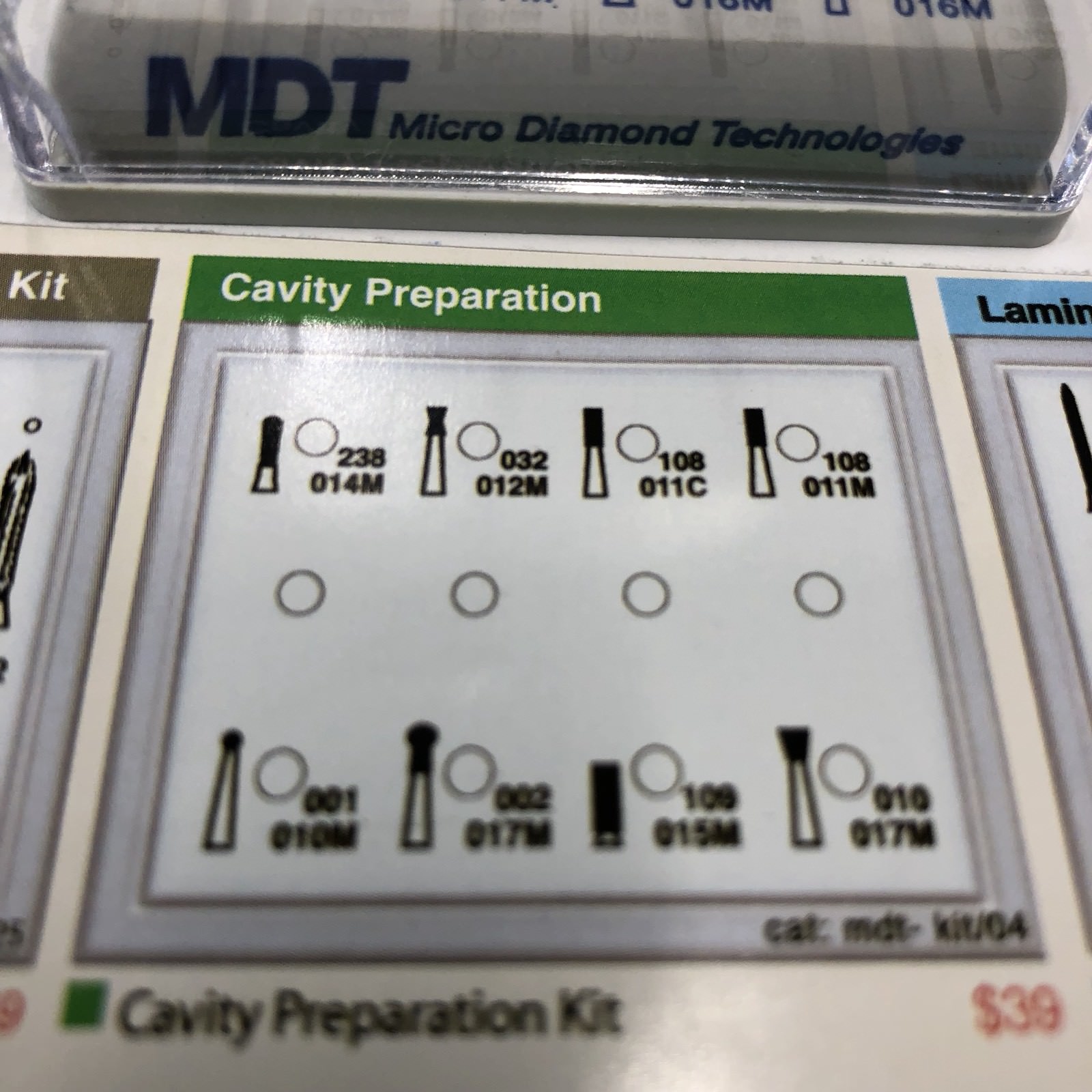 MDT Dental Cavity Preparation Kit #4 8-FG Diamond Burs & autoclavable