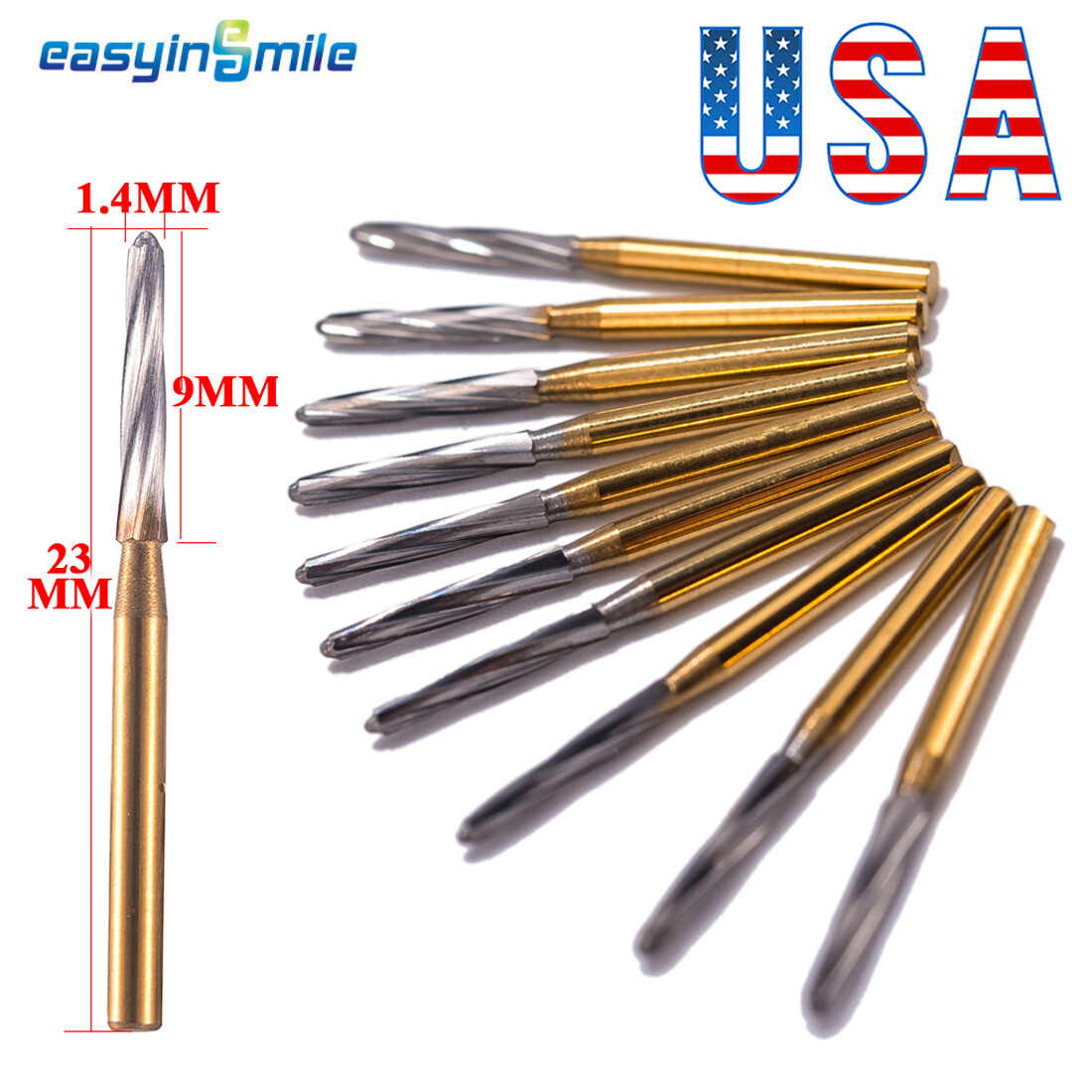 10Pcs surgical Dental ENDO-Z Burs Carbide Tungste cutter FG burr Drill 1.4*23mm