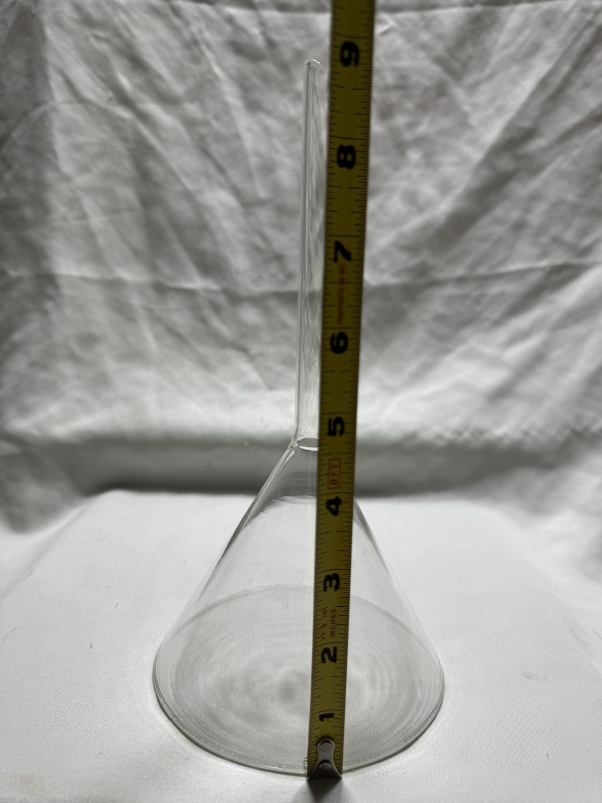 Pyrex Glass Wide And Long Fluted Filling Funnel, Long Stem , Lab Glassware