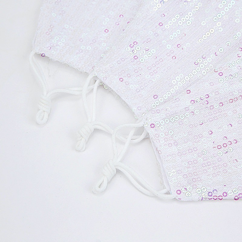 10 Sequined Cotton Face Masks Washable Protective Covers Protection Gear