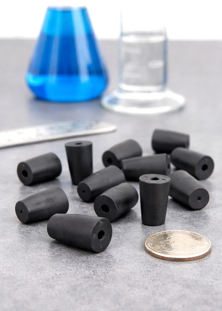 #0 Solid Rubber Stoppers Laboratory Stoppers 1 Hole Fits 1/2″ to 21/32″ ID