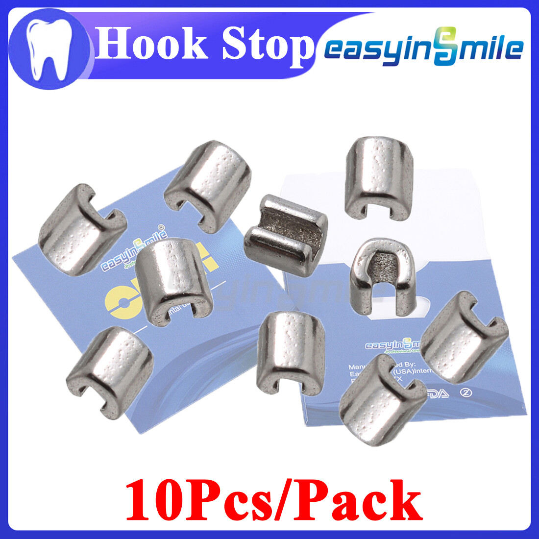 Easyinsmile Dental Orthodontic Crimpable Hook Stops Ortho Stainless Steel Stops