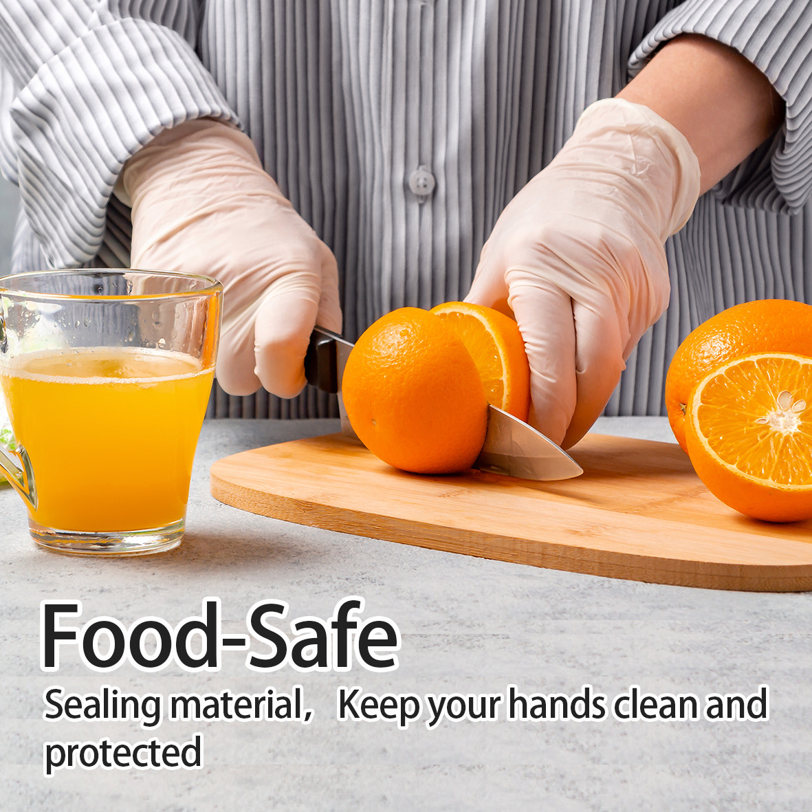 5mil White Latex Gloves, Disposable Powder-Free, Heavy Duty Food Safe Gloves