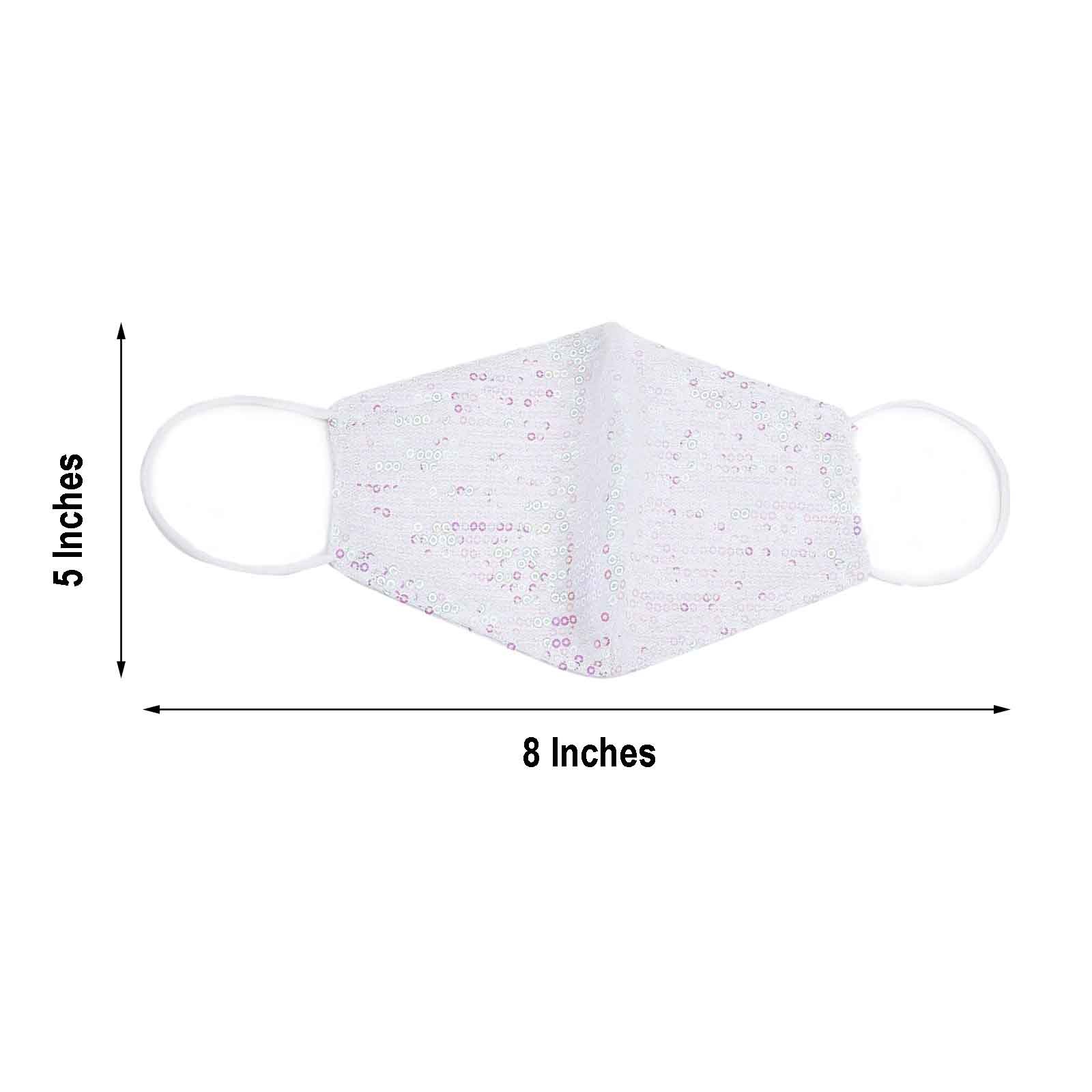 10 Sequined Cotton Face Masks Washable Protective Covers Protection Gear