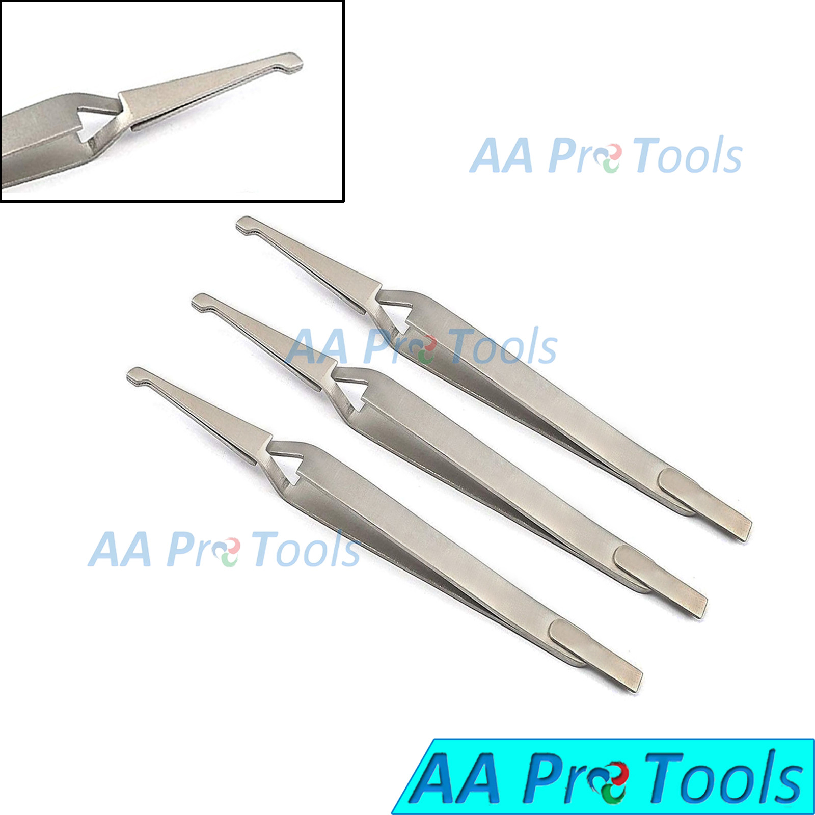 3 Pcs LONG Bracket Removing / Placing Tweezers Orthodontic Dental Instruments