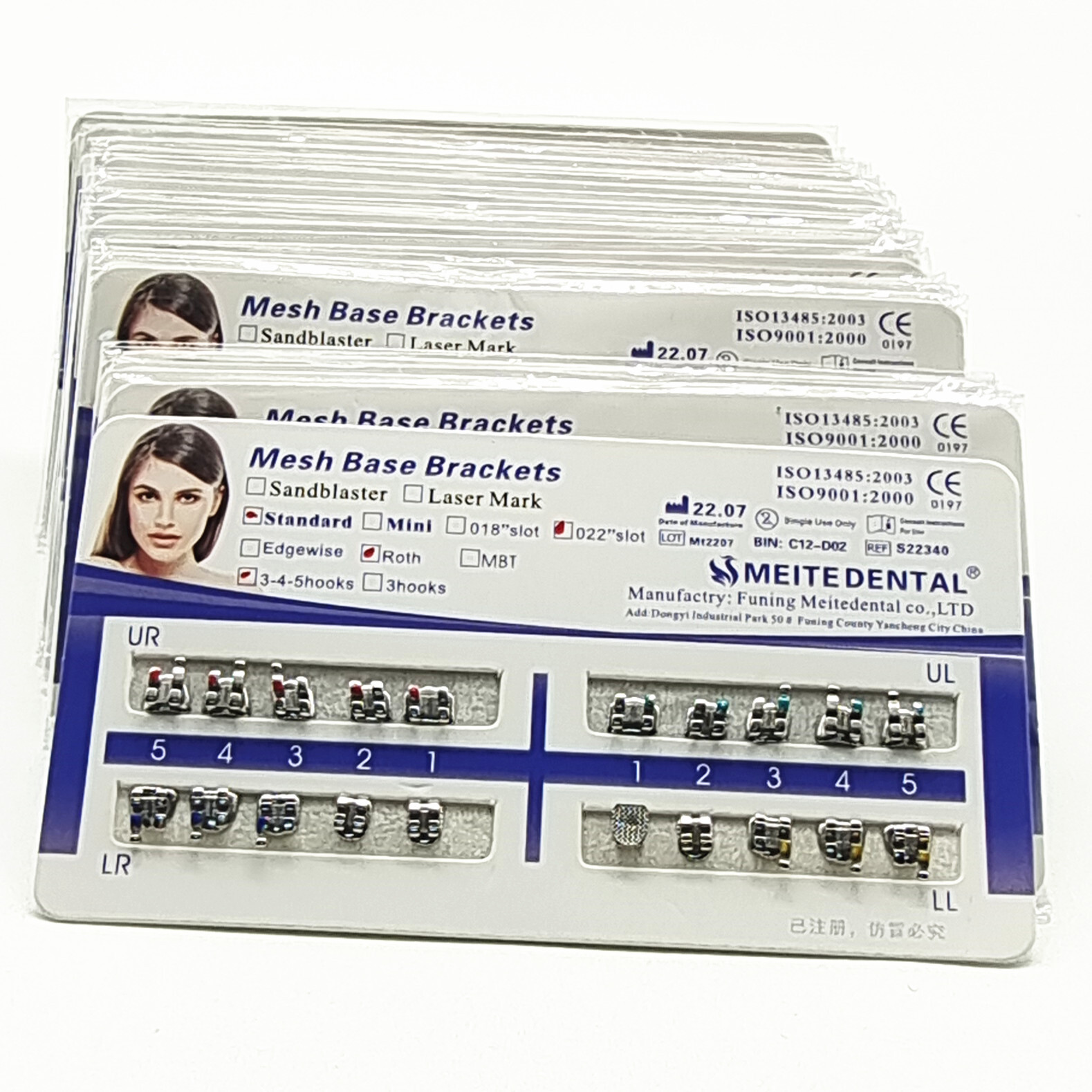 20pc/Kit Dental Orthodontic Bracket Braces Standard Roth .022 Hooks 3-4-5