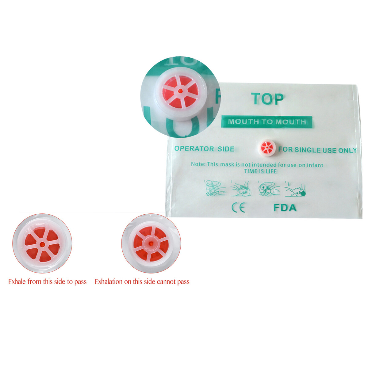 10pcs CPR Mask with Keychain CPR FACE Shield Pocket AED PVC CPR face Sheild