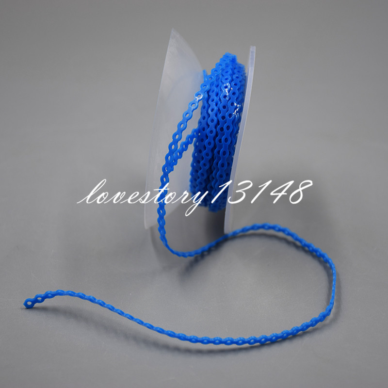Dental Orthodontic Elastic Power Chain Rubber Band 44Color Long/Short/Continuous