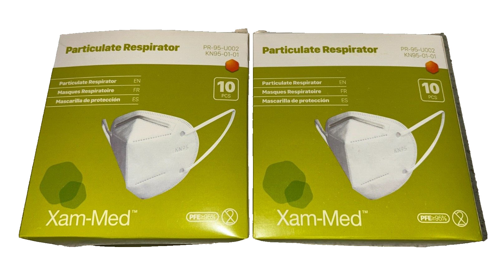 20 New Xam-Med Disposable PR-95-U002 / KN95-01-01 Particulate Masks PFE ≥ 95%