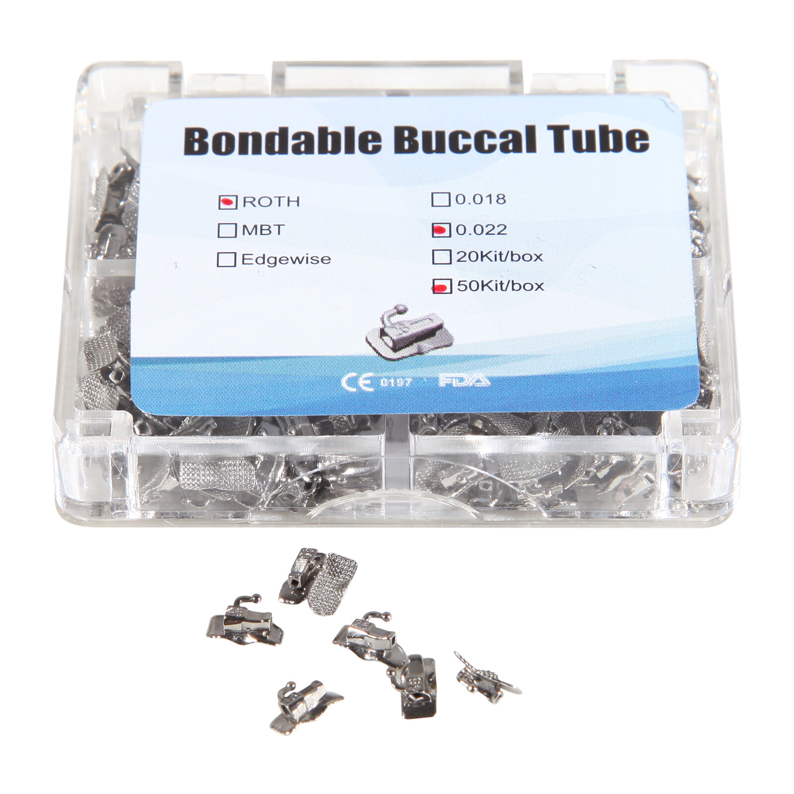 5o set/box Dental Orthodontic Bondable Buccal Tube Roth 022 1st molar CE&FDA OR