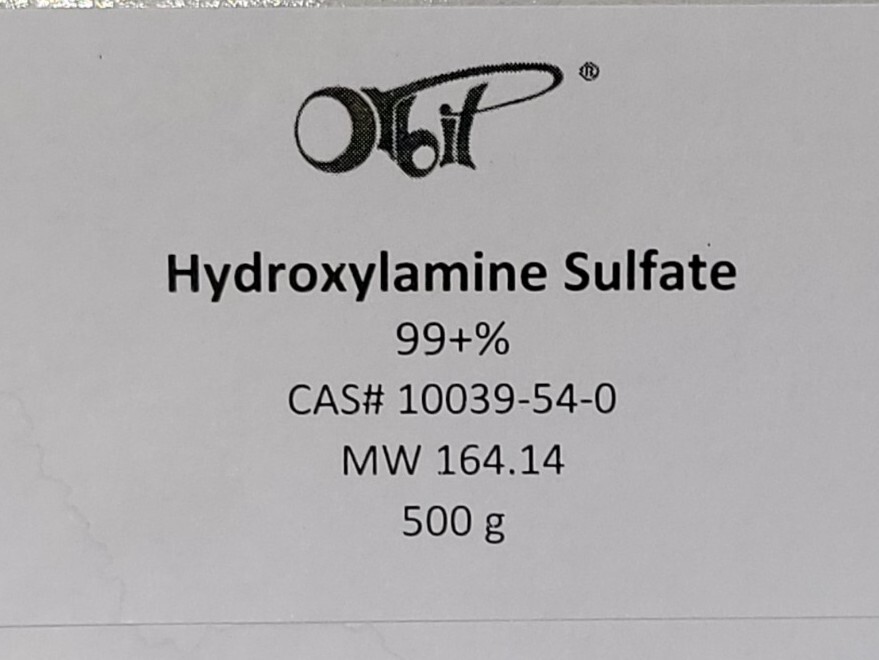 Hydroxylamine Sulfate (99+%) 500 g [CAS# 10039-54-0] Reagent Nitrile Synthesis