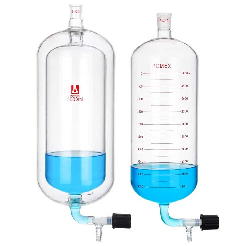 100ml-500ml Double-Layer Distillation Receiving Bottle Glass with Piston ca
