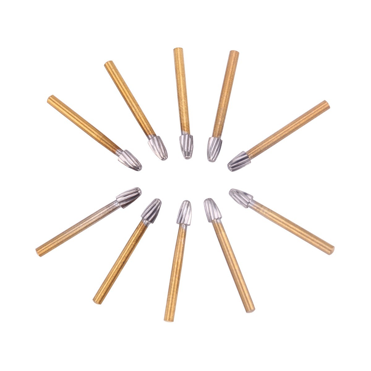 10Pcs Dental Tungsten Carbide Burs Trimming & Finishing Egg Football Bur FG 7408