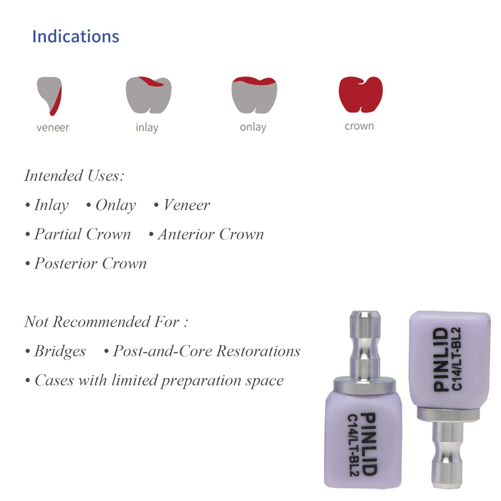 C14 Dental Emax CAD/CAM CEREC Inlab Blocks Lithium Disilicate High Aesthetic