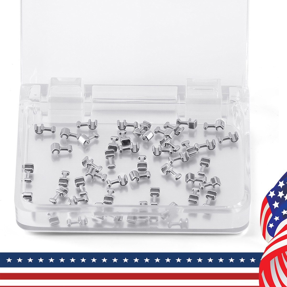 AZDENT Dental Ortho Crimpable Hooks Use Archwires 1.6/1.8/2.1/2.7/3.1/4/5.5/7mm