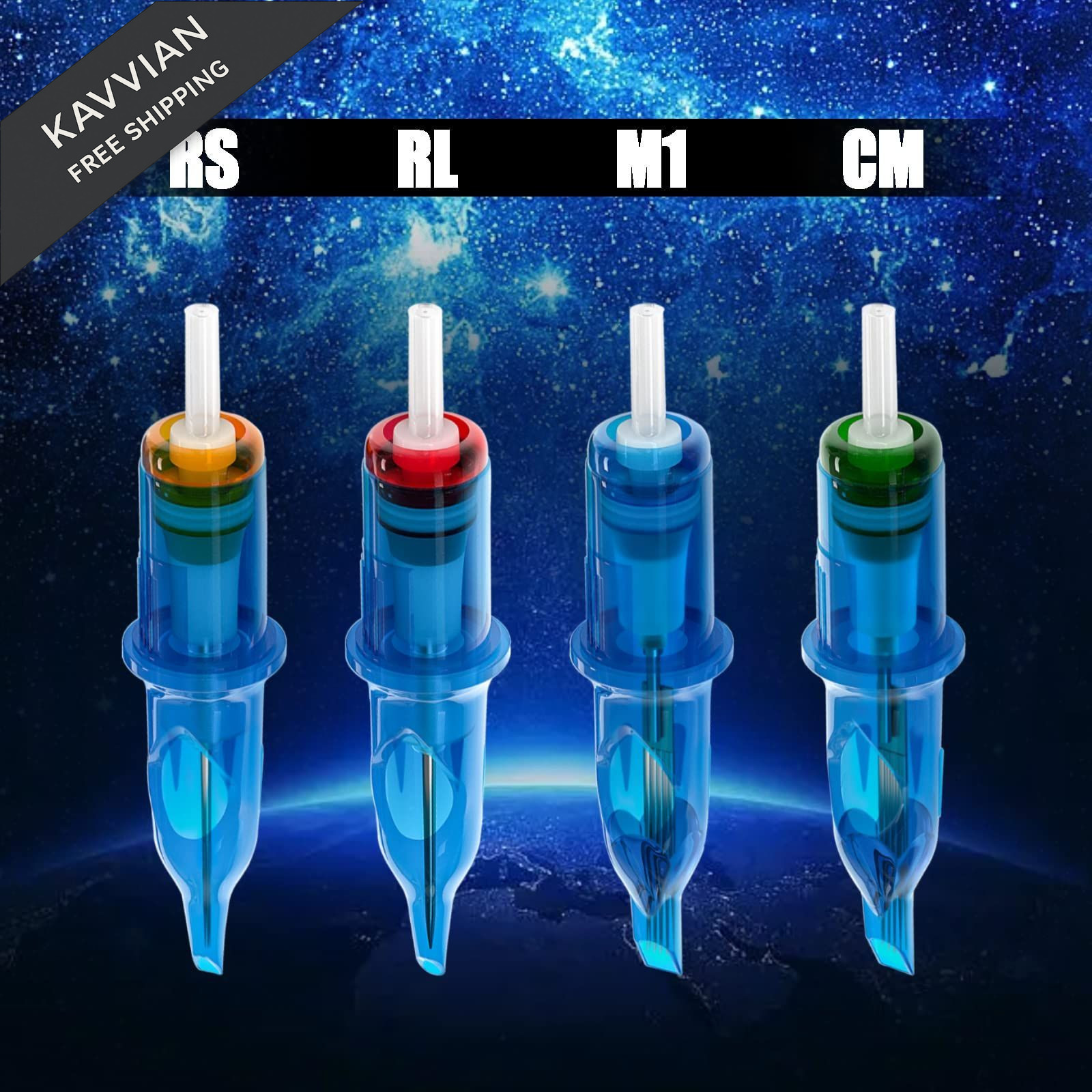 POSEIDON V3 Tattoo Cartridge Needles 30PCS Mixed Size 30MIX-12RL, Sea blue