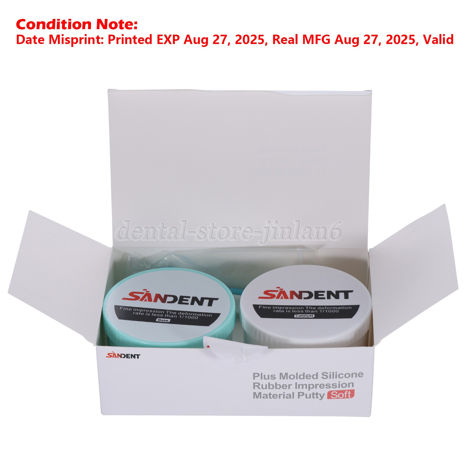 Dental Putty Fast Set PVS VPS Impression Material Base 2 x 400 ml