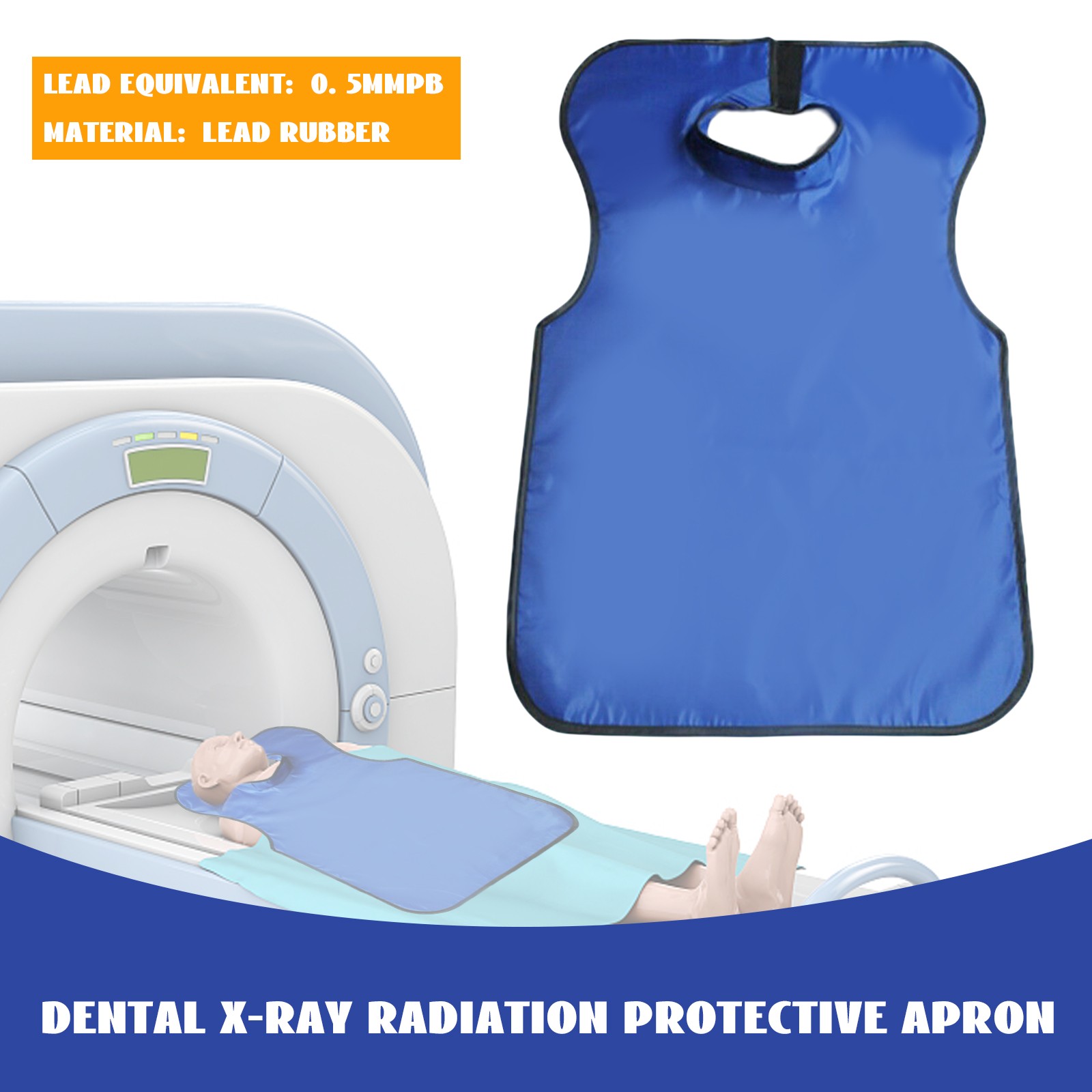 Adult Dental Lead X-Ray Apron w/ High Collar 0.5mmPb Medical Grade Lightweight
