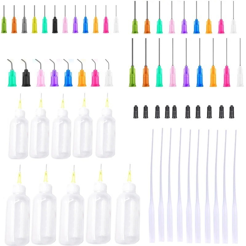 6 Pack Needle Tip Squeeze Bottle 50mL,Precision Gun Oil Bottle, Needle Oiler &