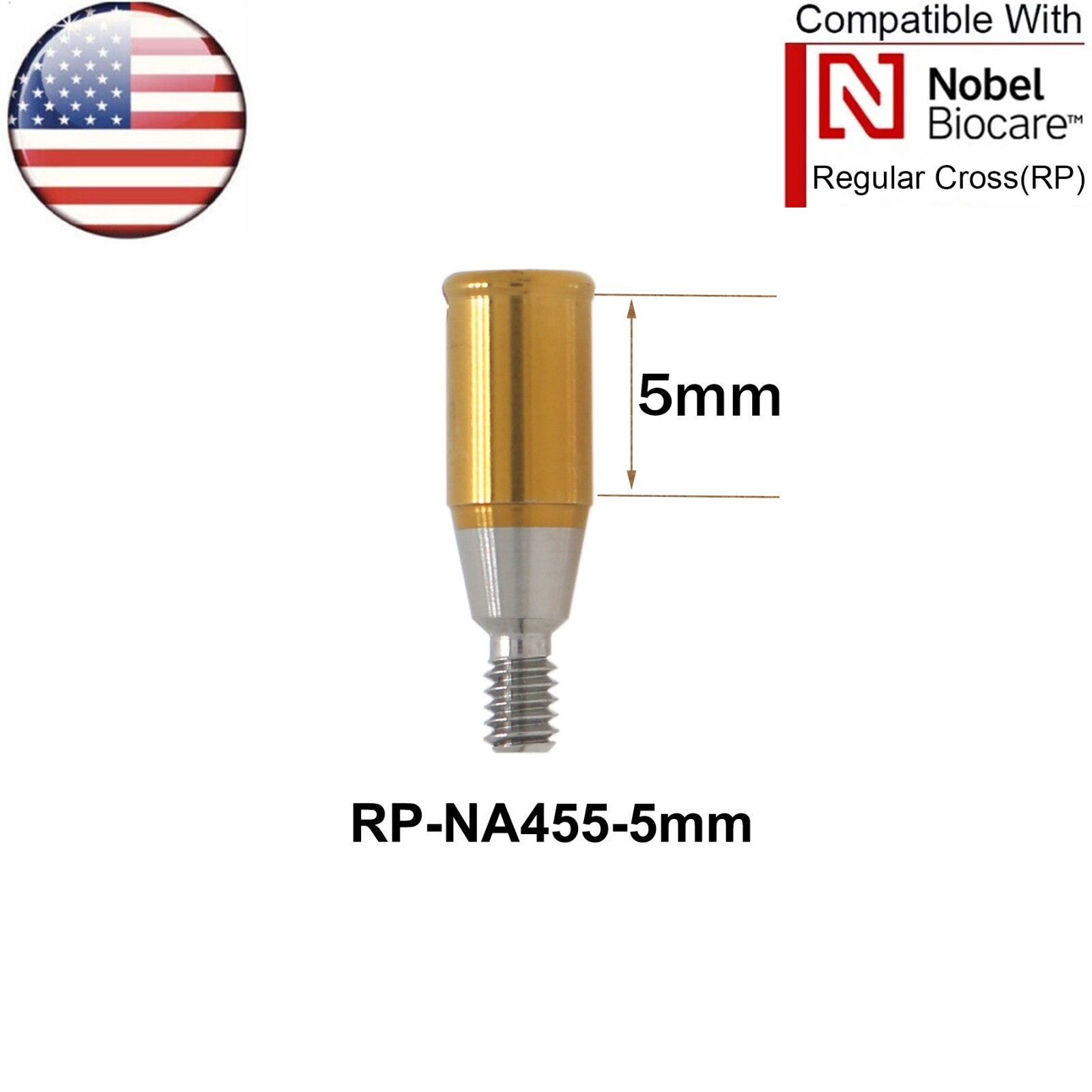 US For Nobel Active Locator Attachment Abutment NP/RP 1-5mm & Male Cap Inserts