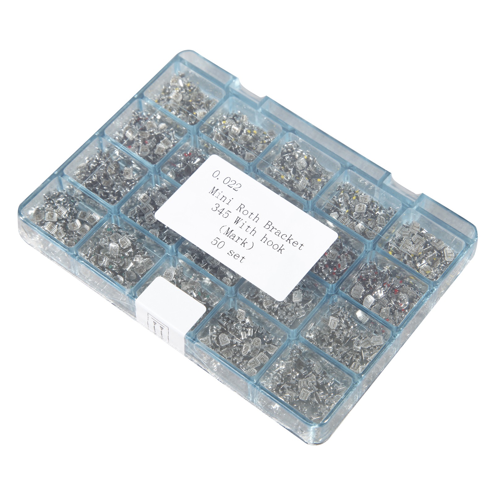 1000PCS Dental Metal Orthodontic Brackets Brace MINI Roth.022 345 Hooks W/ Mark
