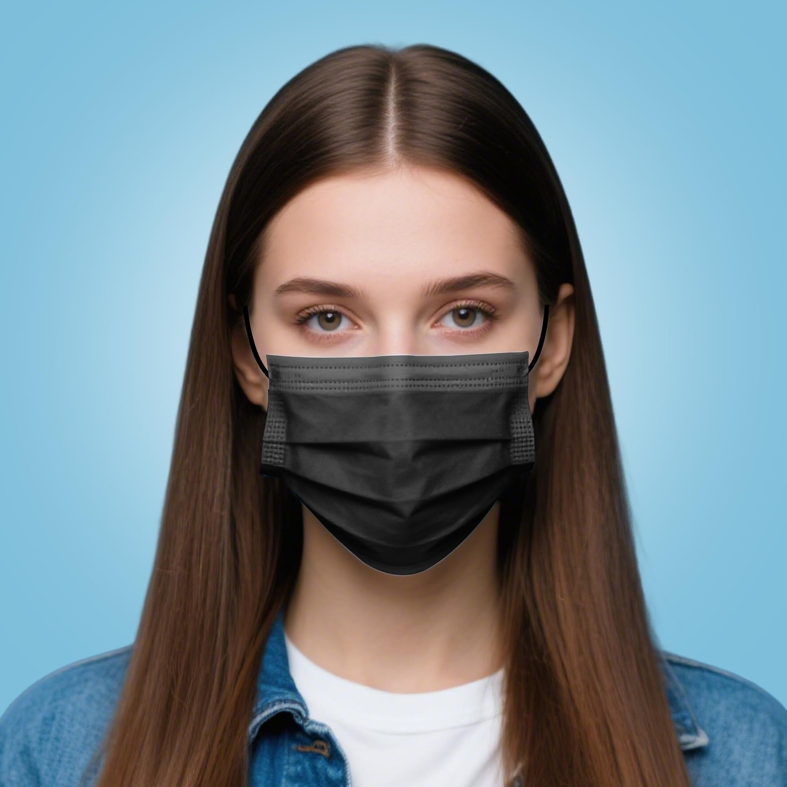 100 Pack Black Disposable Face Masks Non Woven Fabric Adult Safety Mask