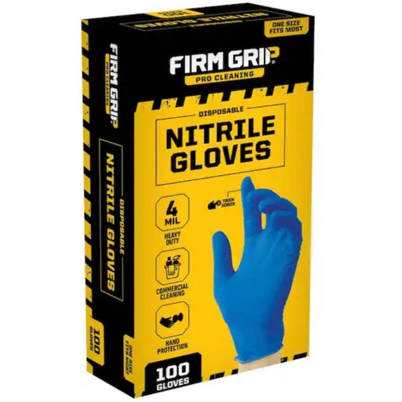 FIRM GRIP Pro Cleaning Disposable Nitrile Gloves (100-Count)