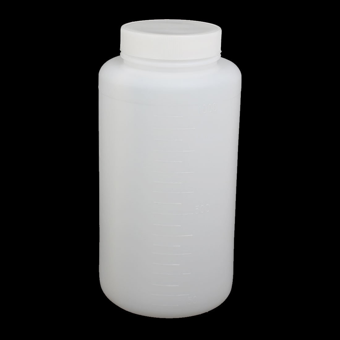 uxcell 1000ml 55mm Dia Wide Mouth HDPE Plastic Round 33.8 Ounces, White