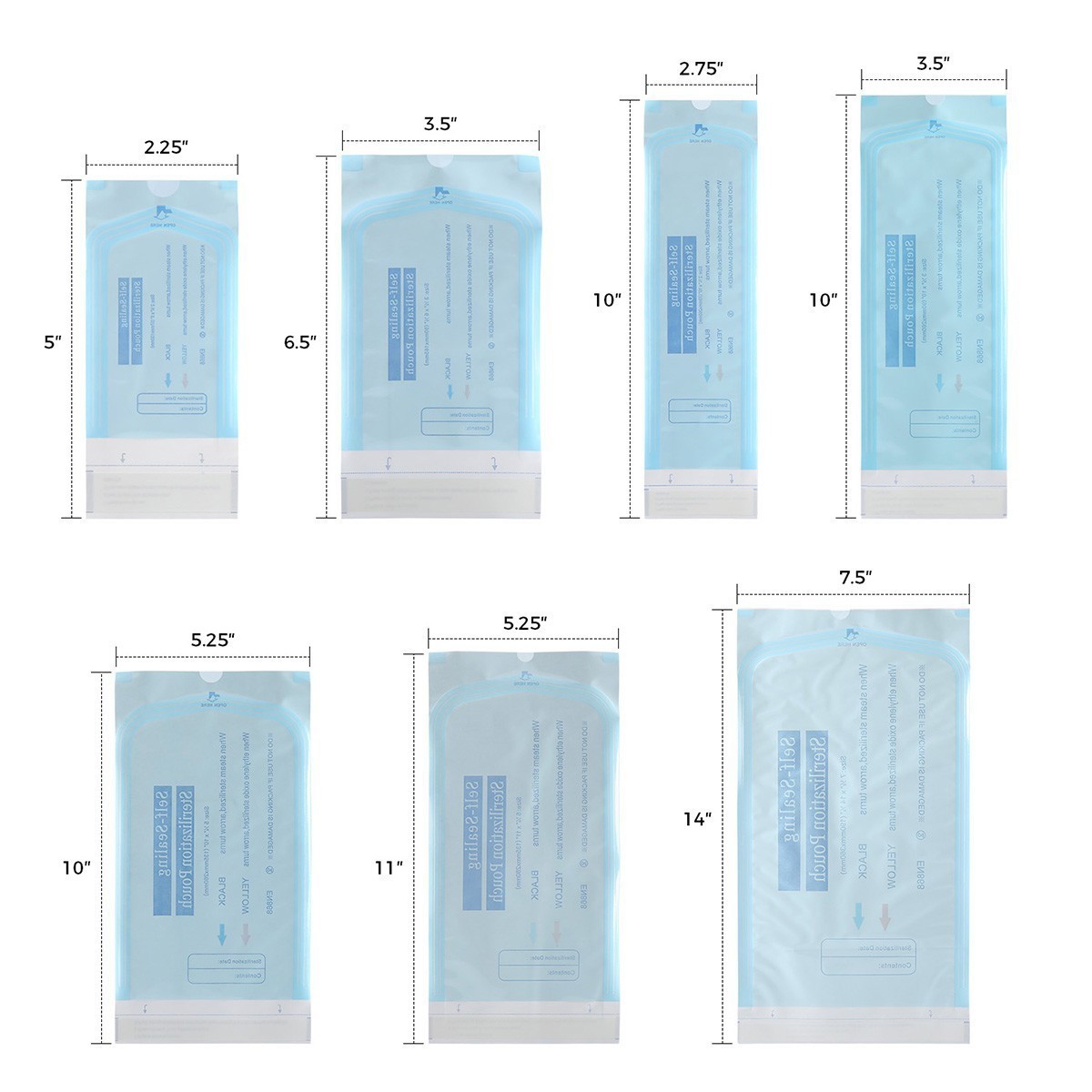 200pcs/Box Medical Self Sterilization Pouches Pouch Autoclave Sterilizer Bags