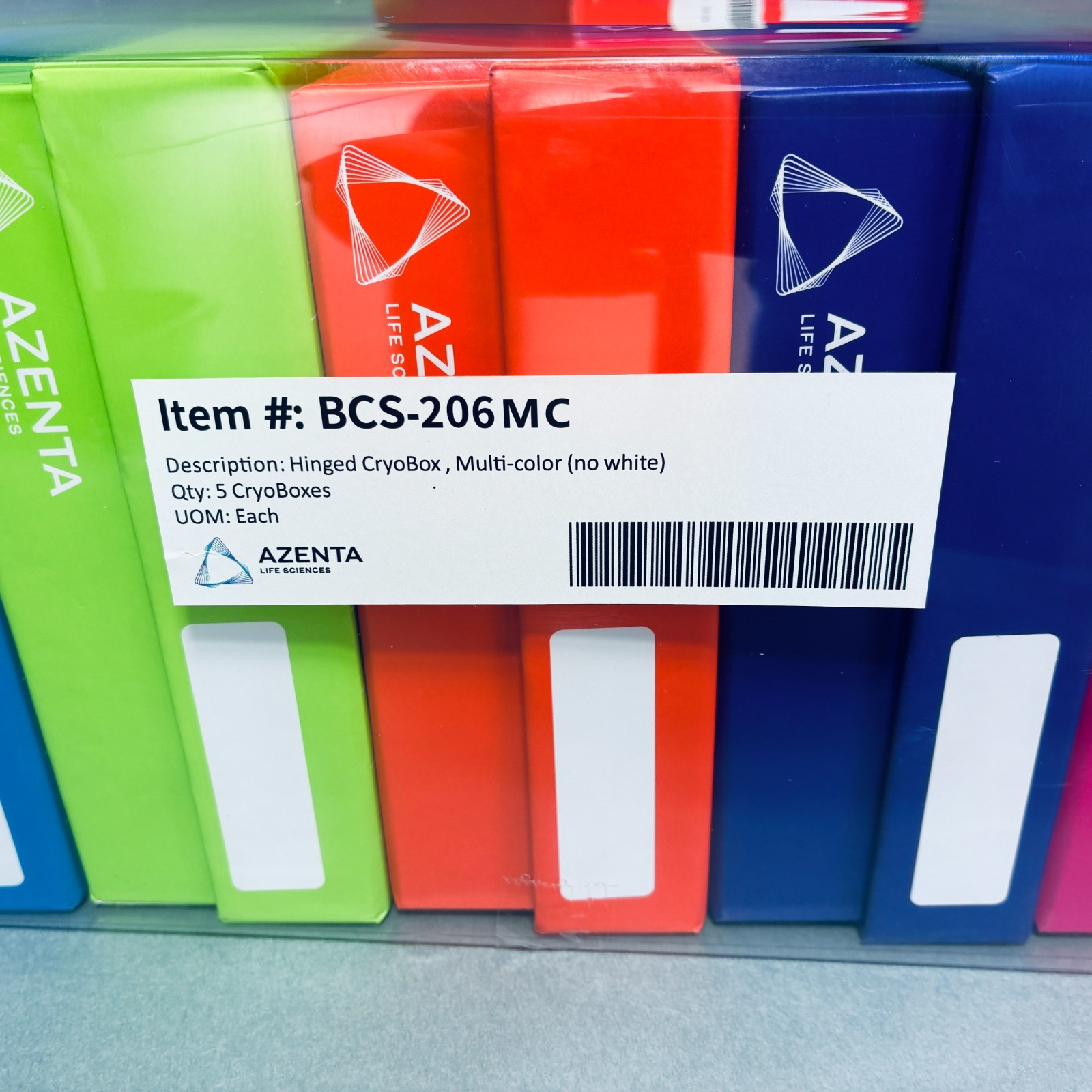 Azenta TruCool Hinged Lid 2 in CryoBox 81-Place Multi Colored Pack of 10 Boxes