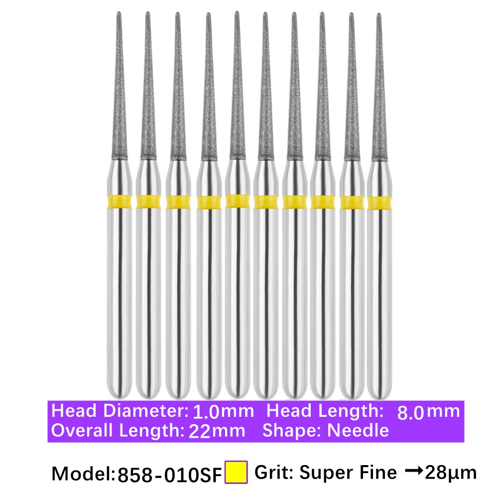 Vakker Dental Needle FG Diamond Bur 858-010SF Super Fine 10/pk