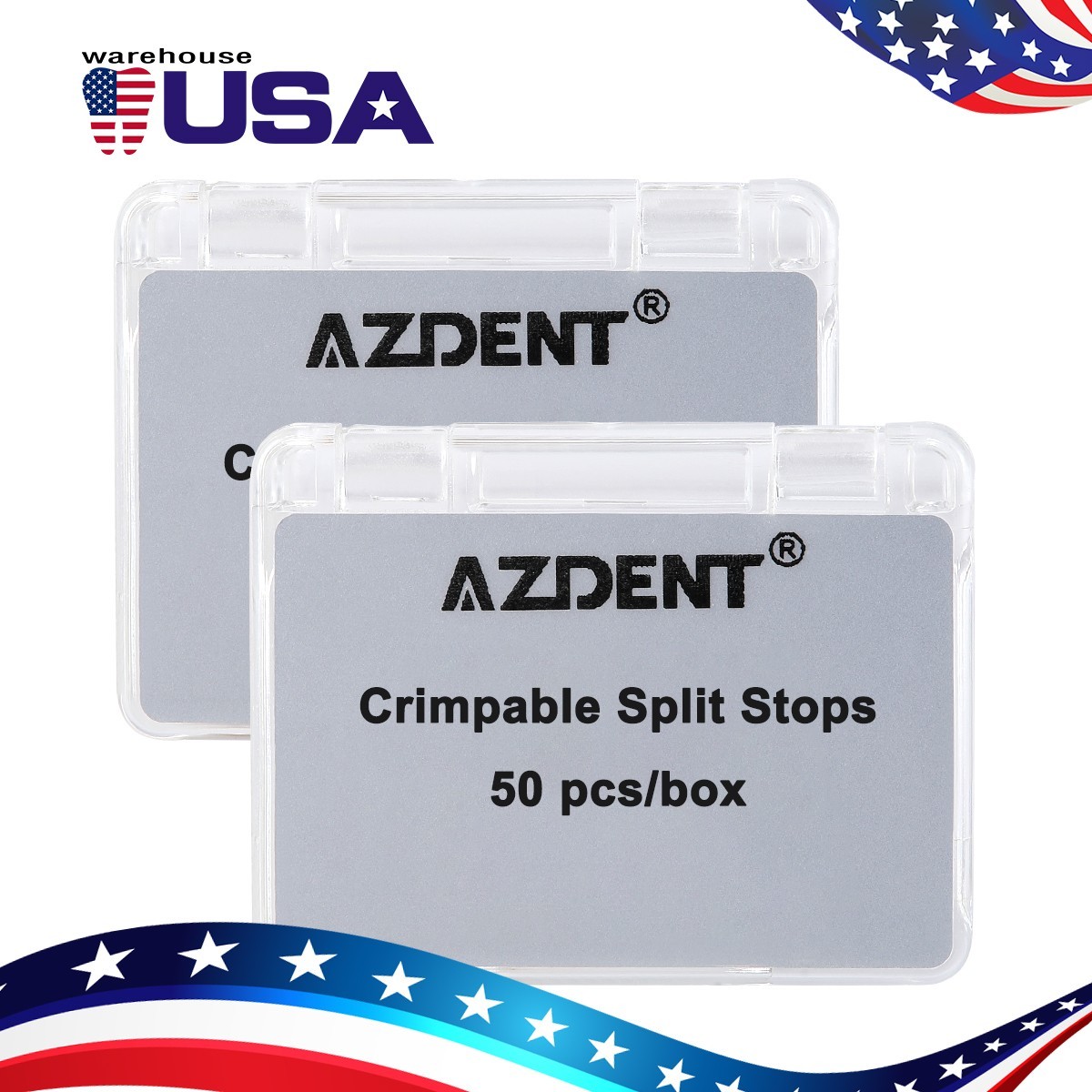 AZDENT 50pcs/Box Dental Orthodontic Universal Crimpable Mini Stops Stainless