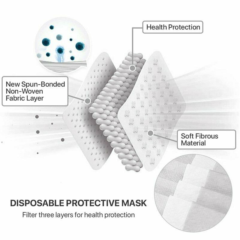 200 Pcs Disposable Medical,Surgical,Dental 3Layer Earloop Face Mask Mouth Cover