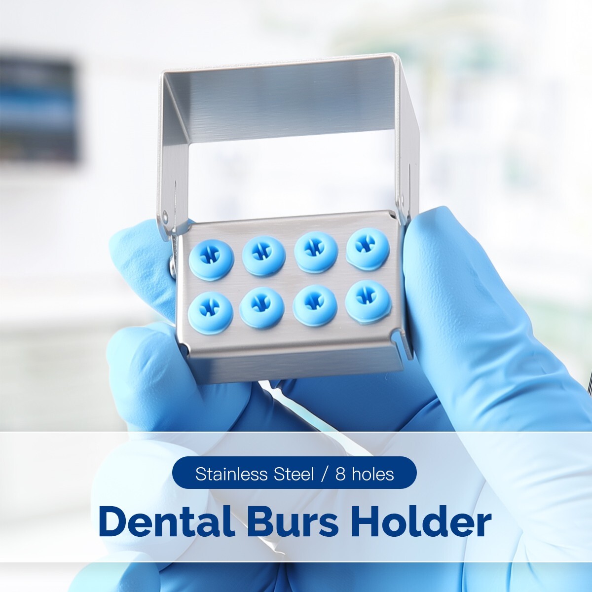 8/30Holes Bur Dental Burs Disinfection Autoclave Stand Holder Block Case Steel