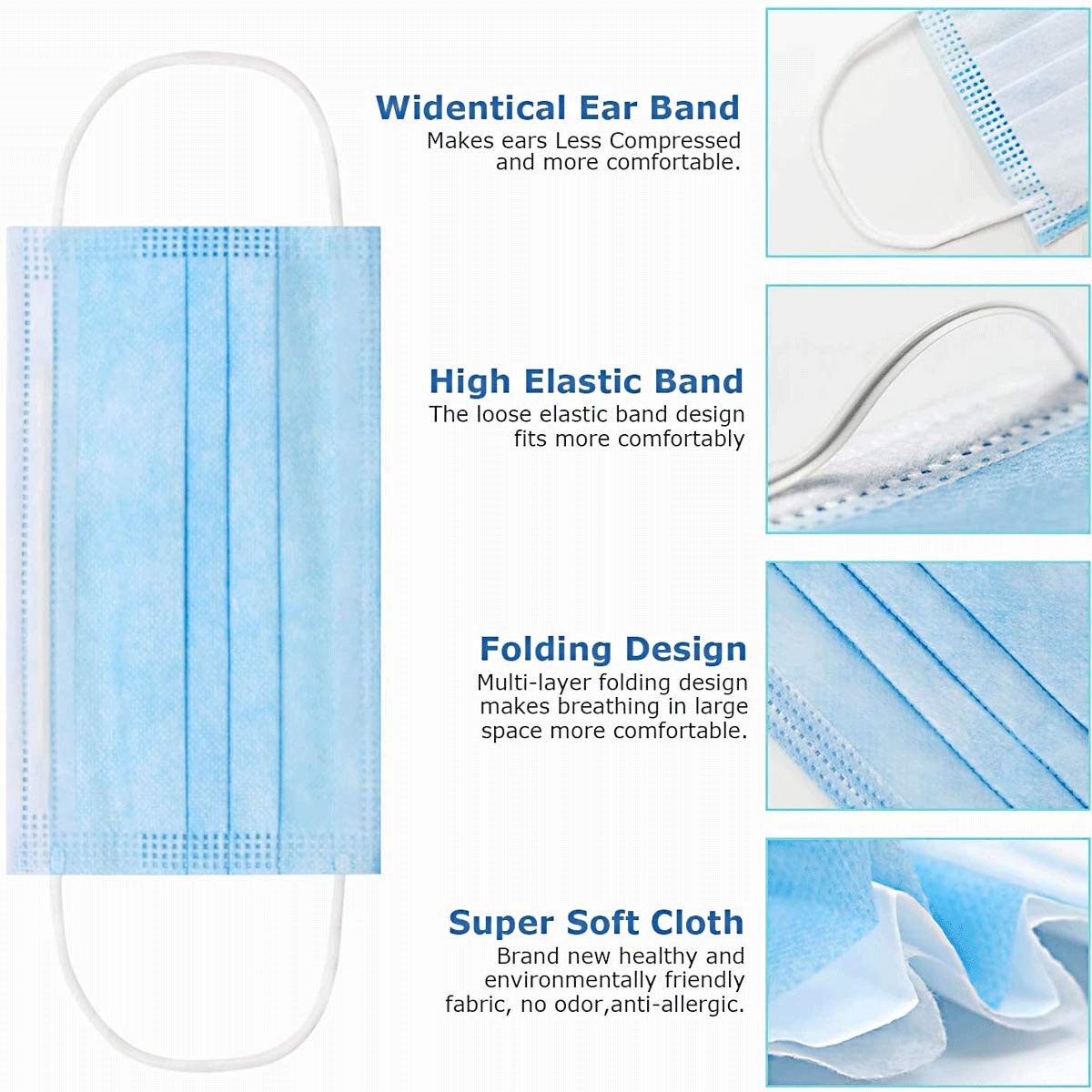 100 Pack Medical Disposable Face Masks for Protection, ASTM Level 2, 3 Layers…