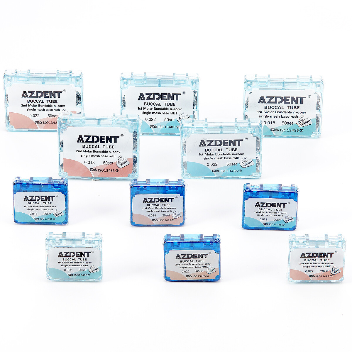 AZDENT Dental Ortho Buccal Tube 1st Molar Roth MBT/Bracket Mini MBT/Roth 018/022