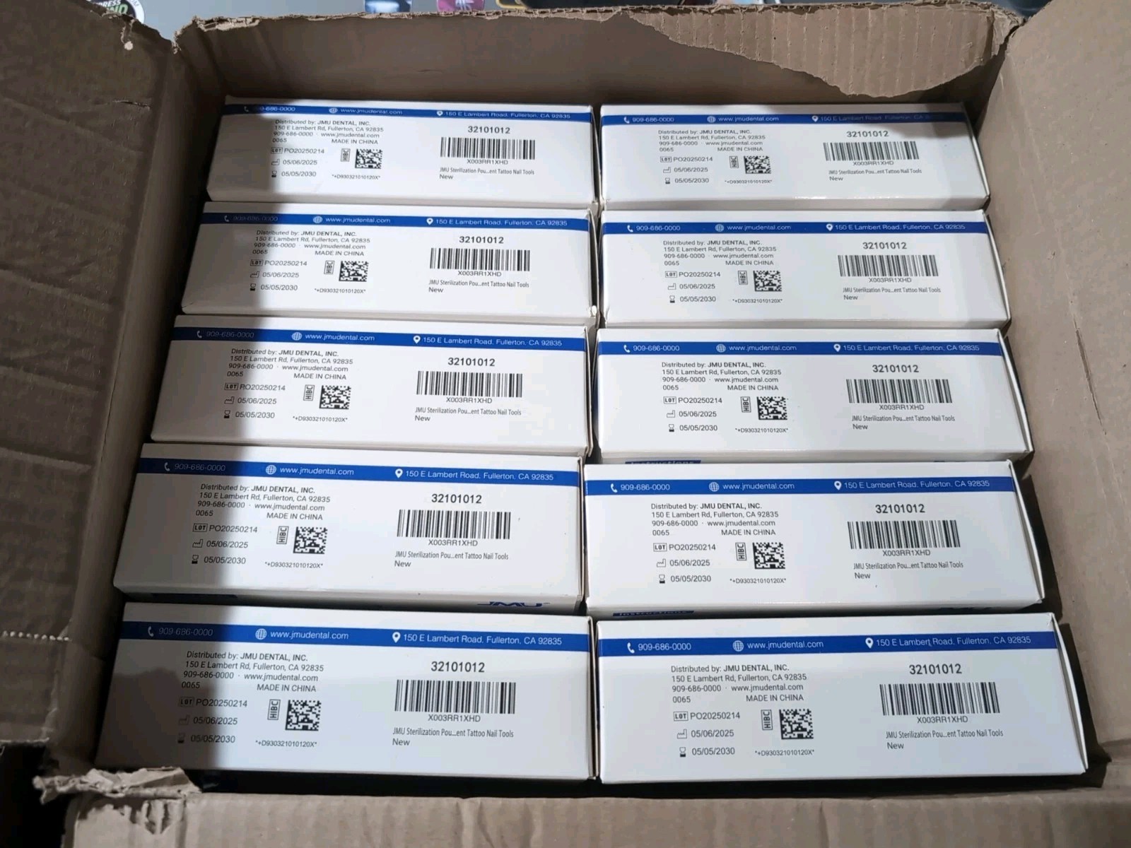 JMU Self Sealing Sterilization Pouches 3.5 x 6.5 Autoclave 2000 Case