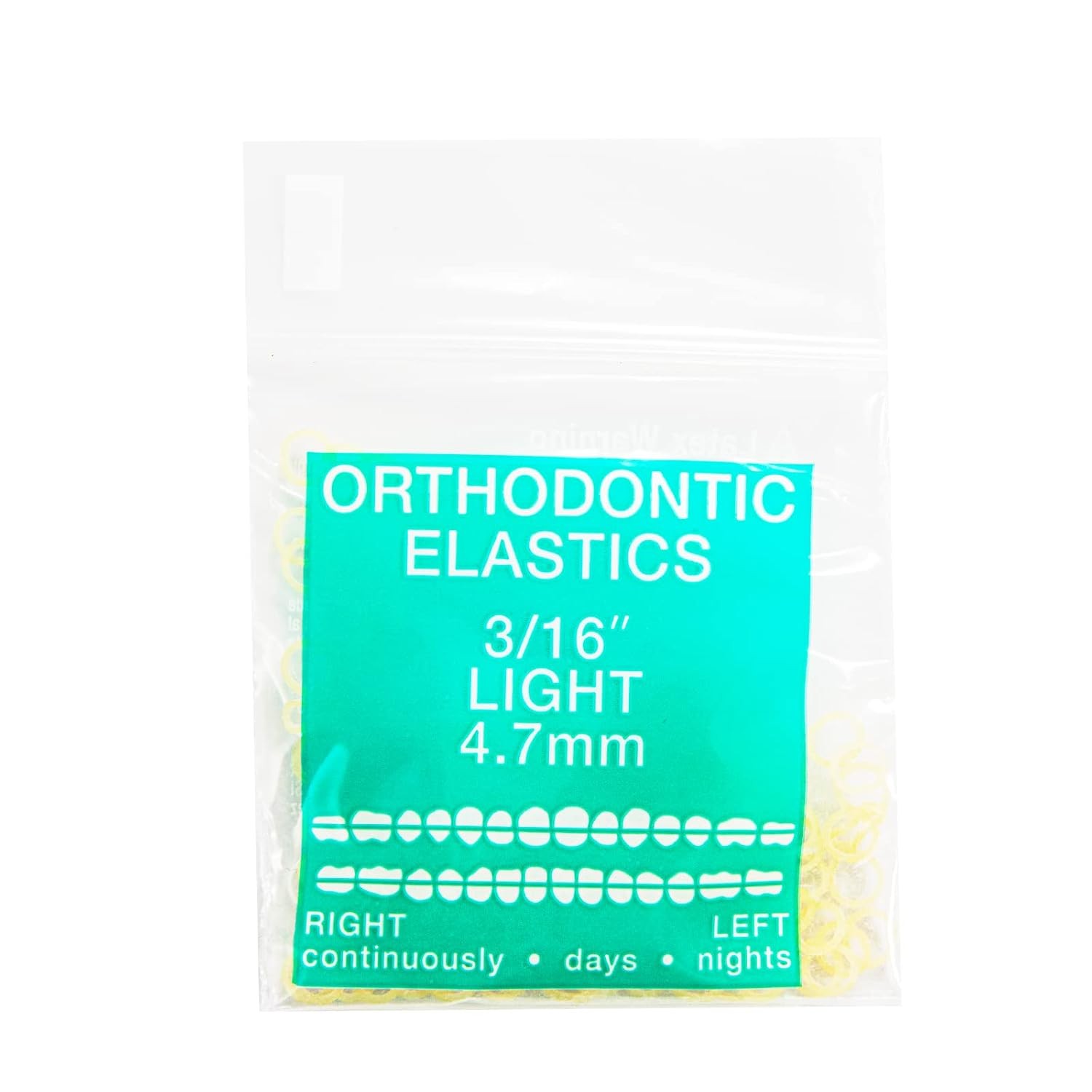 JMU Orthodontic Rubber Bands 3/16 Light, 100 Pack Orthodontic Elastics Intraoral