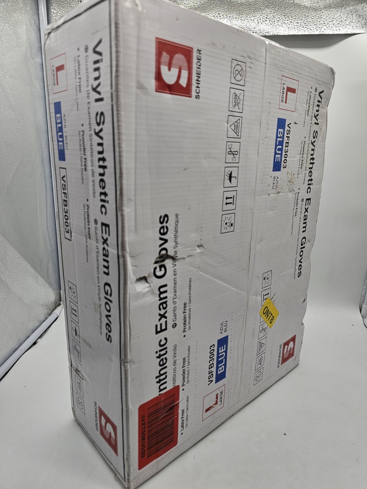 1000 Schneider Blue Vinyl Synthetic Exam Gloves Large VSFB3003 10 Boxes