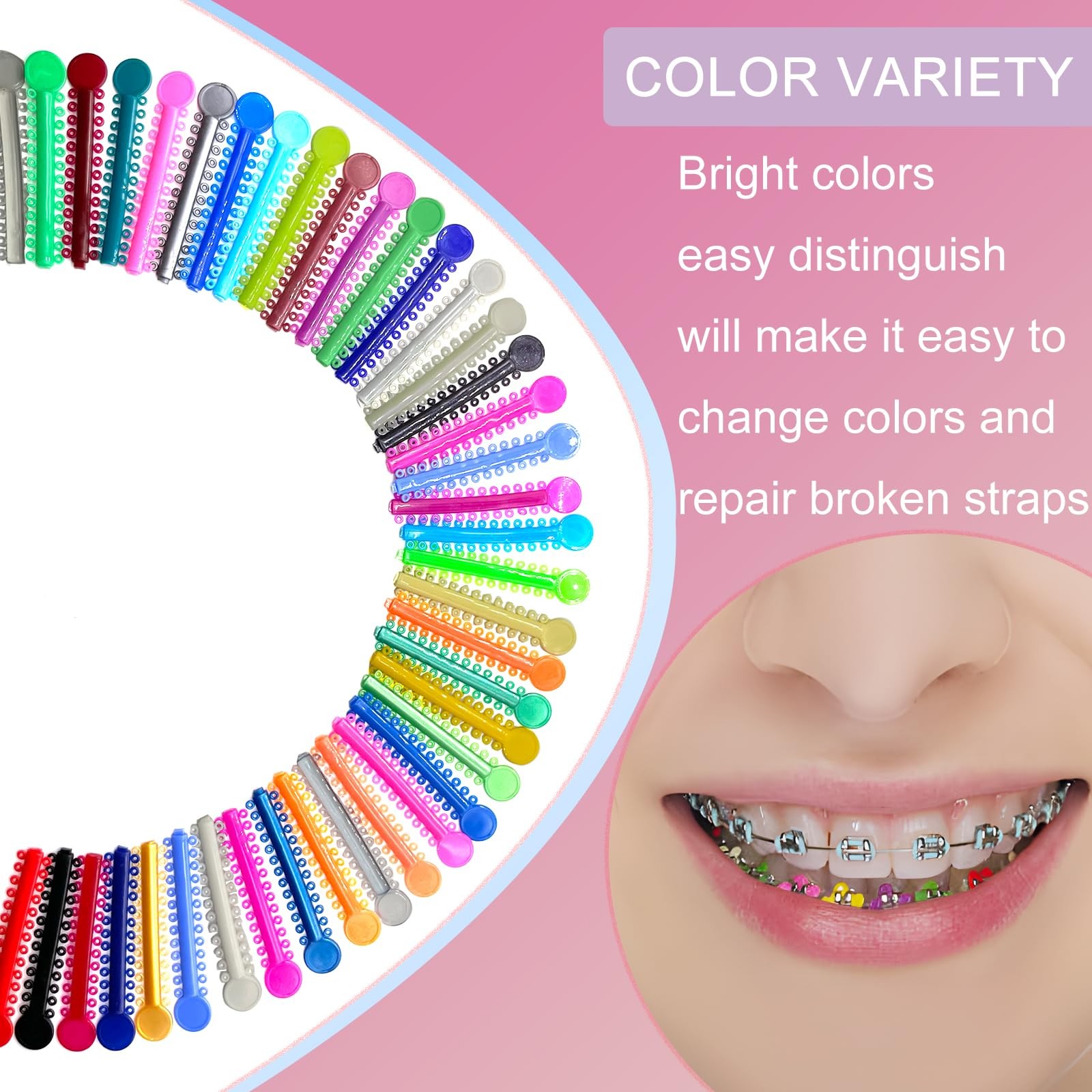 SNAWOP Orthodontic Ligature Ties 1040PCS Multi Color with Gun