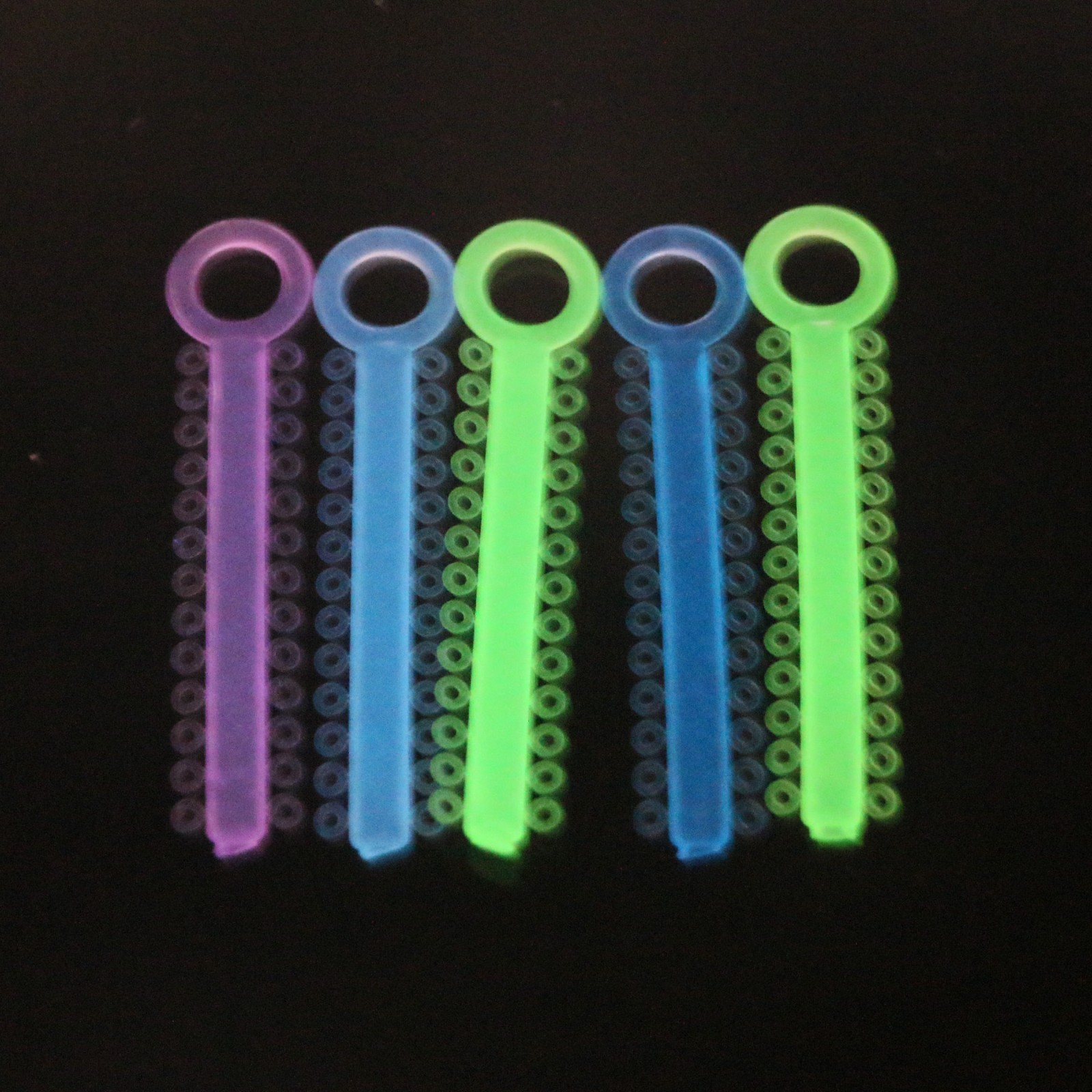 Glow in The Dark Ortho Rubber Bands Fun Colorful Elastic Ligature Tie for Braces